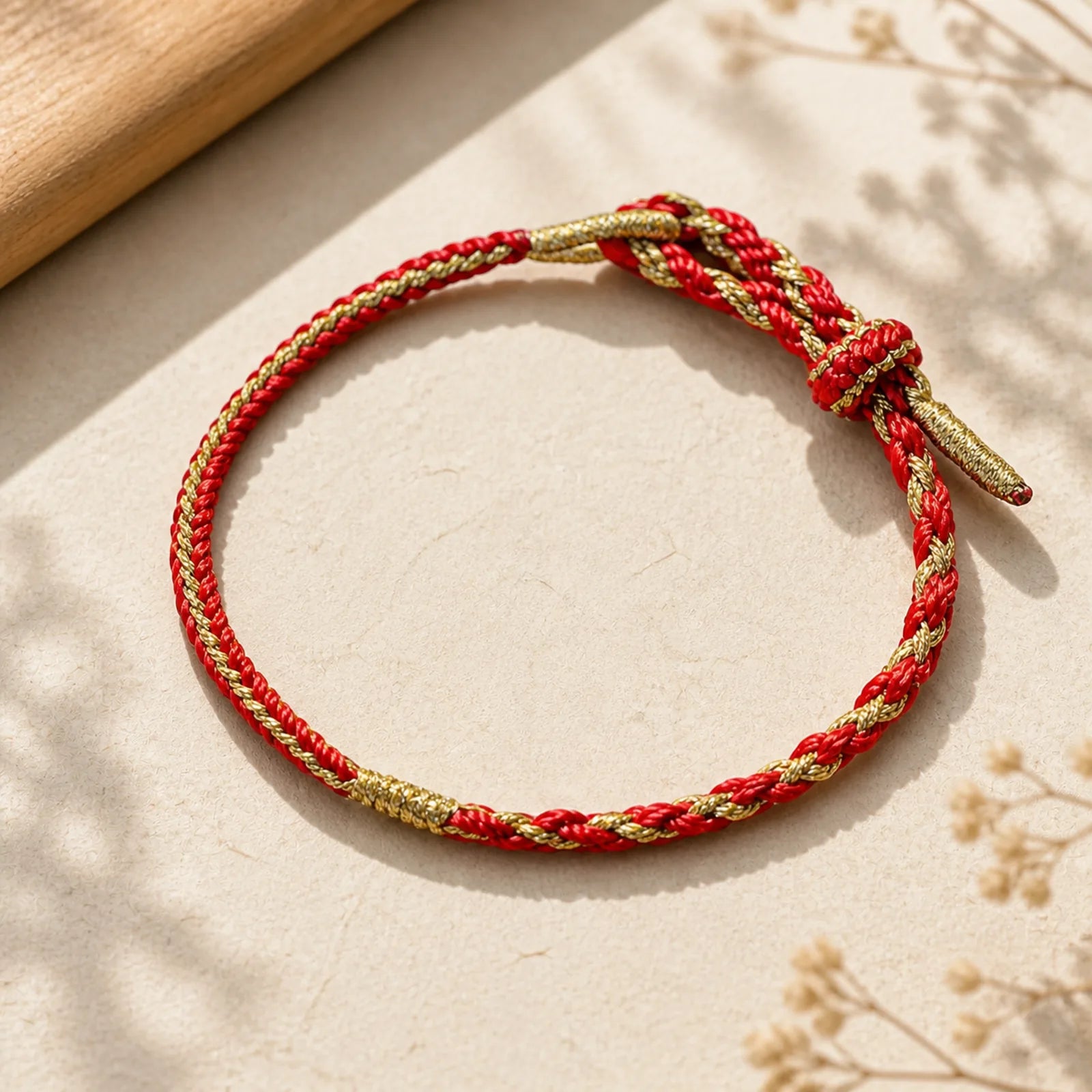 Handmade Chinese Zodiac Rabbit Rooster Rat Horse Dragon Protection Braid String Bracelet featuring Horse, Dragon, Red String