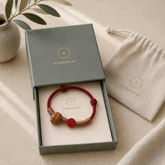 Handmade Chinese Zodiac Red String Peach Pit Cinnabar Luck Bracelet featuring Red String, Cinnabar, Dragon
