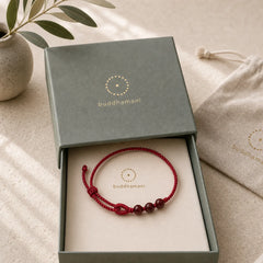 Handmade Cinnabar Beads Calm Blessing Braided Rope Bracelet featuring Cinnabar, Red String