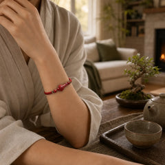 Handmade Cinnabar Ruyi Handle Fu Character PiXiu Blessing Red String Braided Bracelet featuring Cinnabar, Fu Character, Pixiu