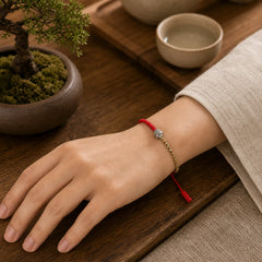 Handmade Colorful King Kong Knot Buddha Serenity String Bracelet featuring Buddha Symbol, Red String