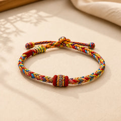 Handmade Dragon Boat Festival Luck Colorful Rope Child Adult Bracelet featuring Dragon, Red String