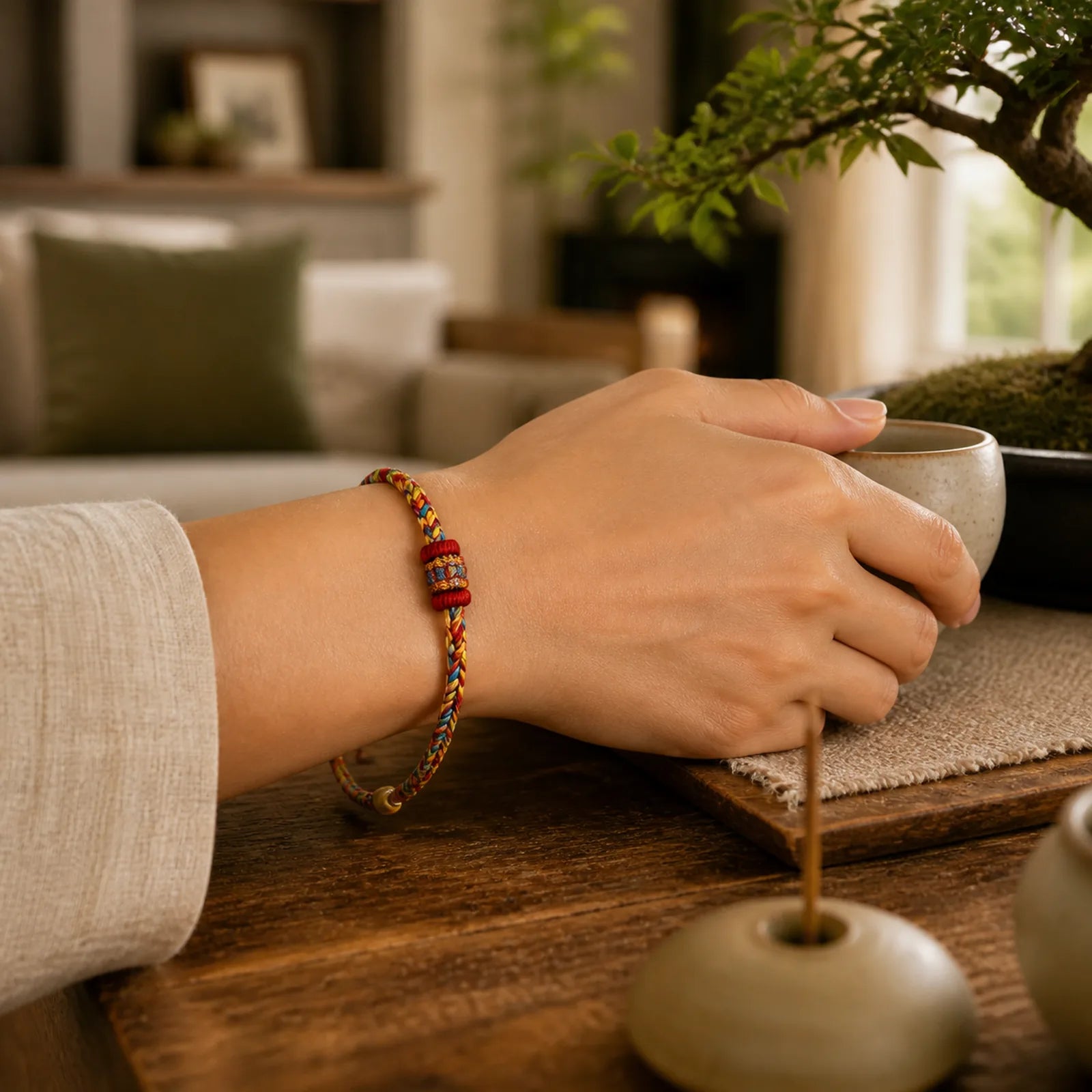 Handmade Dragon Boat Festival Luck Colorful Rope Child Adult Bracelet featuring Dragon, Red String