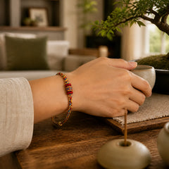 Handmade Dragon Boat Festival Luck Colorful Rope Child Adult Bracelet featuring Dragon, Red String