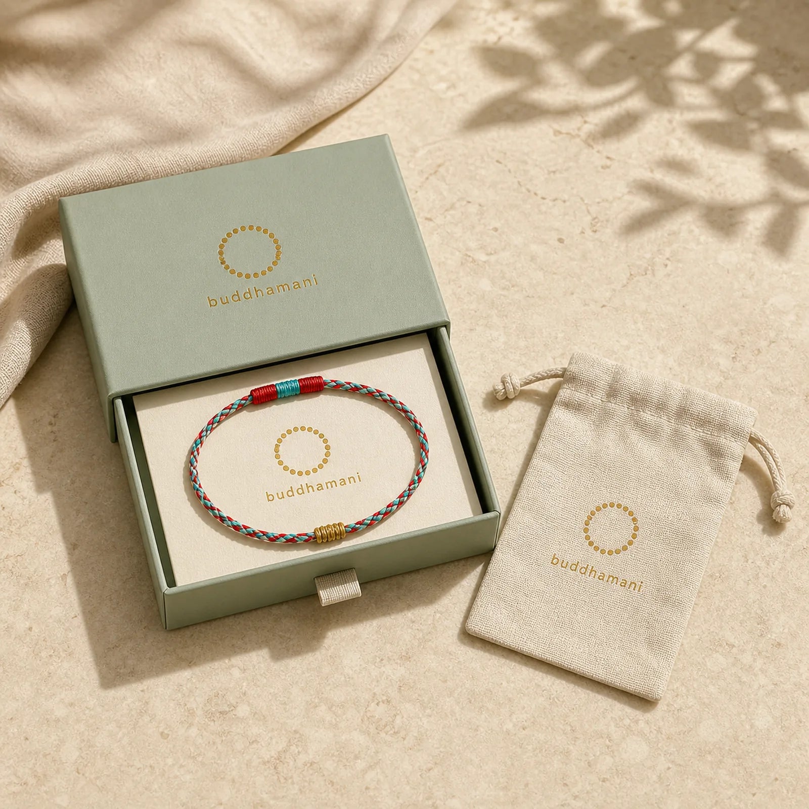 Handmade Dunhuang Colorful Rope Protection Braid String Bracelet featuring