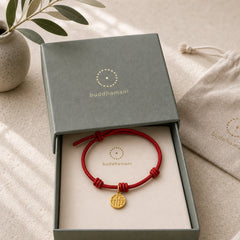 Handmade Eight Thread Peace Knot Fu Character Charm Luck Happiness Red Rope Bracelet featuring Fu Character, Red String, Copper