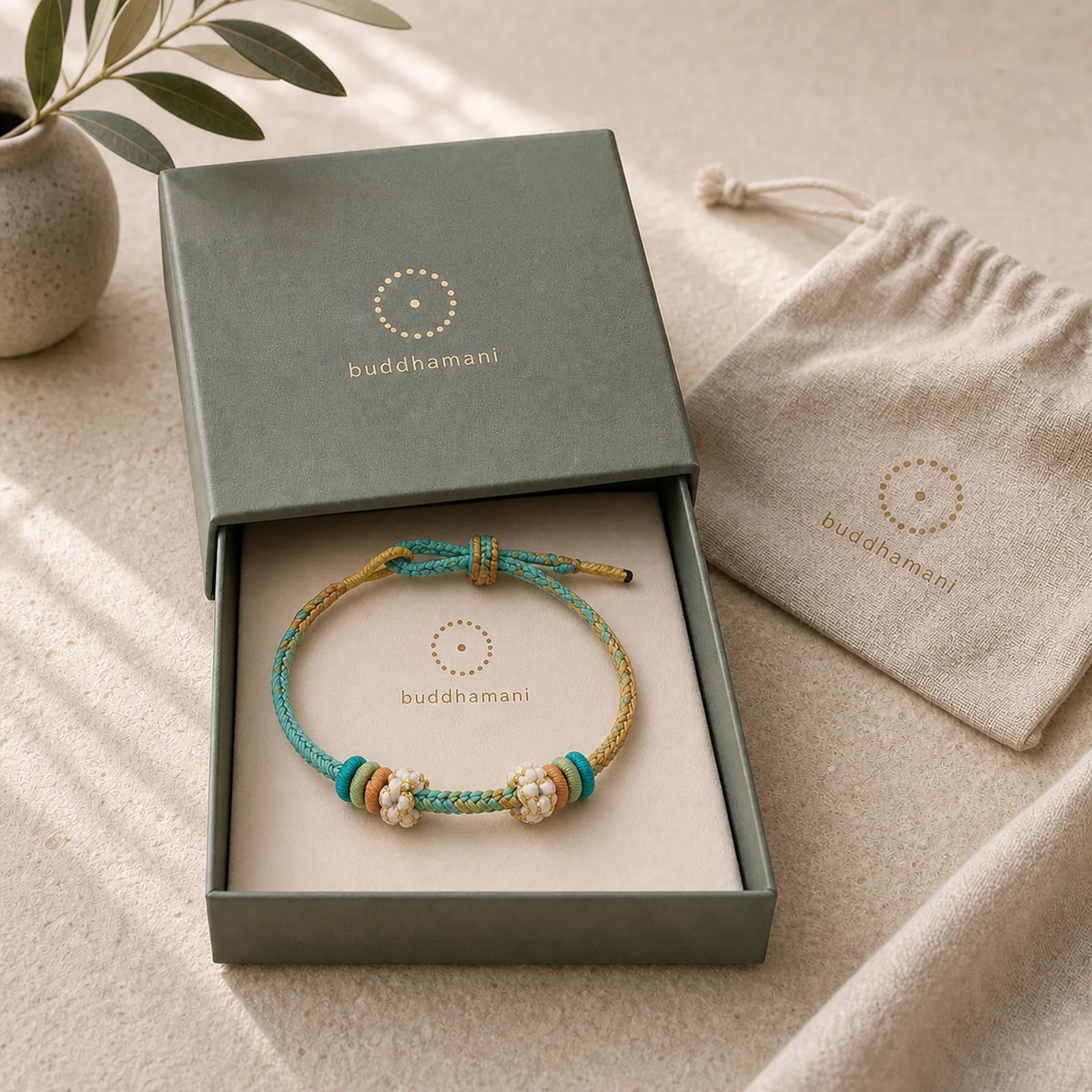 Handmade Eight Thread Peace Knot Peach Blossom Knot Luck Rope Braided Bracelet featuring