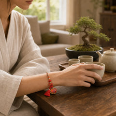 Handmade Five-Color Cord Luck Red Song Brocade Chinese Lock Charm Apple Money Bag Gourd Zongzi Braided Bracelet featuring Red String, Copper