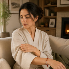 Handmade Five Color String Protection Braided Bracelet featuring Red String, Copper