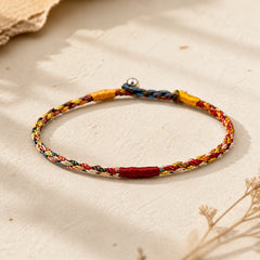 Handmade Five Color Thread Luck Couple Child Adult Bracelet featuring Red String, Dragon