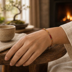 Handmade Five Color Thread Luck Couple Child Adult Bracelet featuring Red String, Dragon