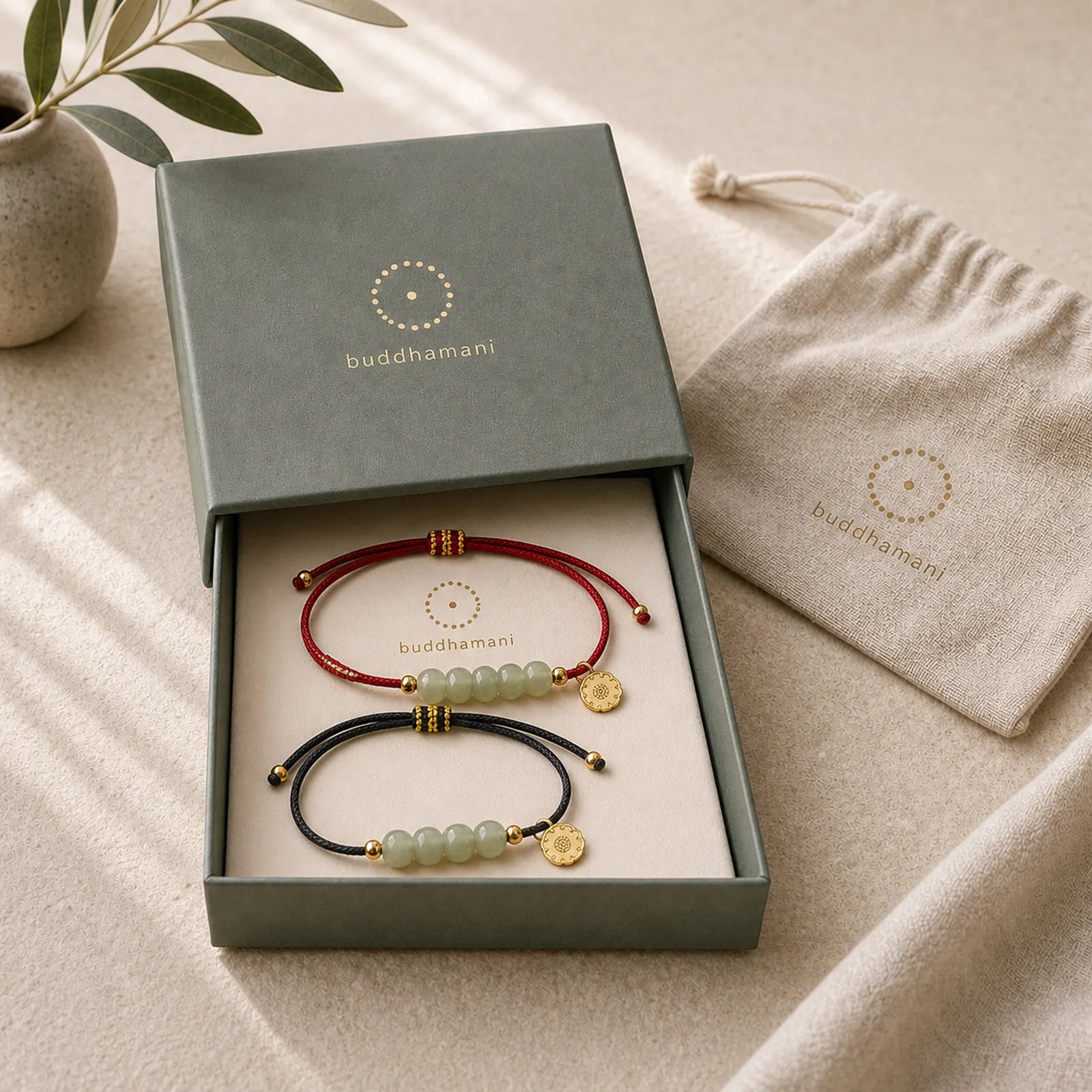 Handmade Hetian Jade Bead Lotus Pod Prosperity Luck Braided Bracelet featuring Jade, Lotus, Lotus Symbol