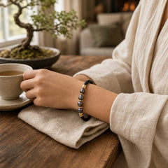 Handmade Irregular Shaped Pearls Healing Leather Titanium Steel Buckle Bracelet featuring Pearl, Titanium Steel