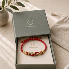 Handmade Knotting Faith Strength Braid String Bracelet featuring Red String