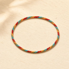 Handmade Multicolored Dragon Scale Pattern Braid String Bracelet featuring Dragon, Red String