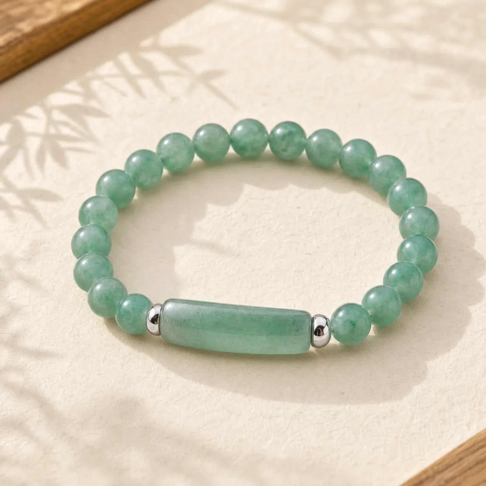 Handmade Natural Gemstone Healing Bracelet featuring Green Aventurine, Black Onyx, Red Agate