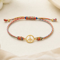 Handmade Peace Buckle Multicolored Child Adult Fortune Bracelet featuring Peace Buckle, Five Elements, Dragon