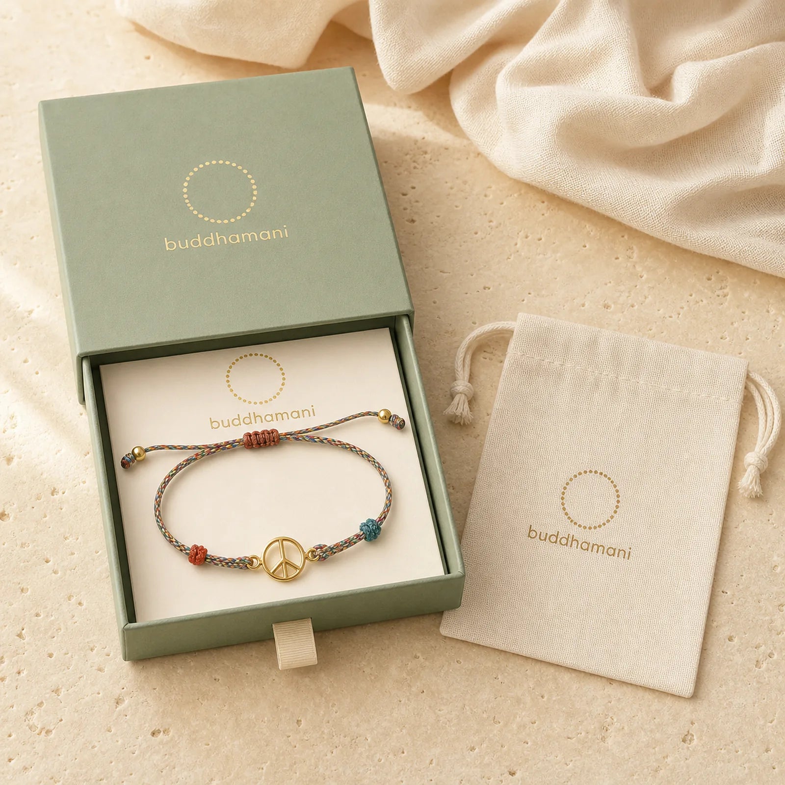 Handmade Peace Buckle Multicolored Child Adult Fortune Bracelet featuring Peace Buckle, Five Elements, Dragon