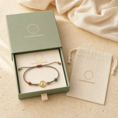 Handmade Peace Buckle Multicolored Child Adult Fortune Bracelet featuring Peace Buckle, Five Elements, Dragon