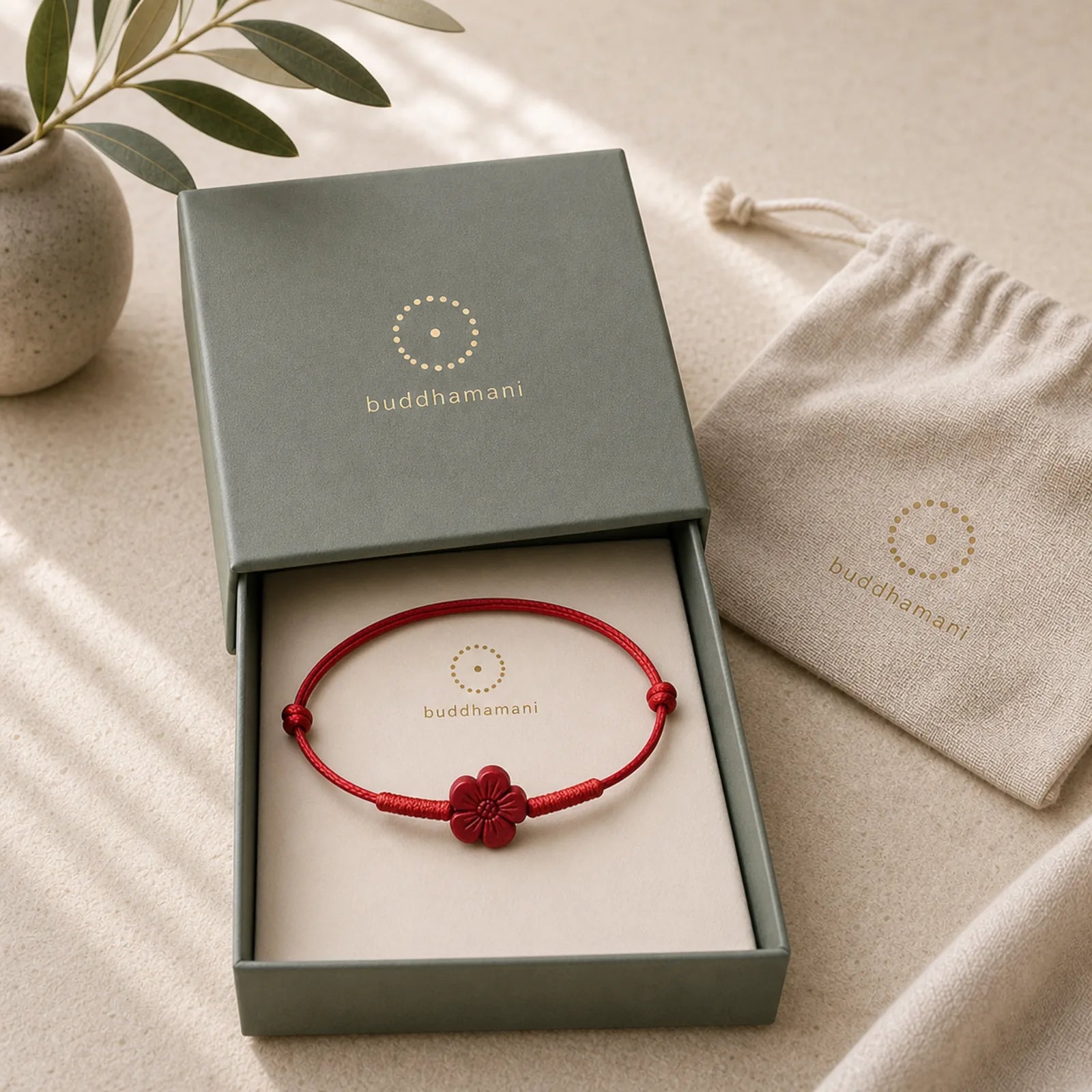 Handmade Plum Blossom Four Leaf Clover PiXiu Lotus Koi Fish Cinnabar Blessing Braid Bracelet featuring Pixiu, Lotus, Koi Fish