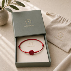 Handmade Plum Blossom Four Leaf Clover PiXiu Lotus Koi Fish Cinnabar Blessing Braid Bracelet featuring Pixiu, Lotus, Koi Fish