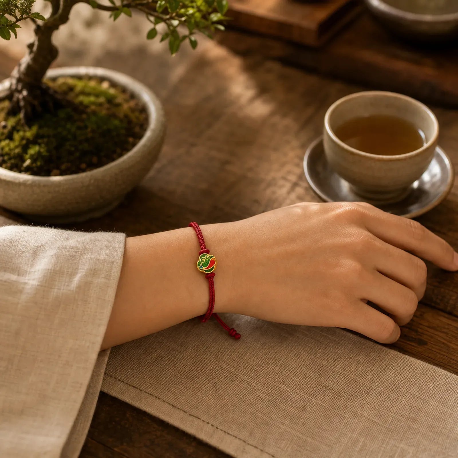 Handmade Red String Double Koi Fish Protection Braided Cord Adjustable Bracelet featuring Red String, Koi Fish, Yin Yang Symbol