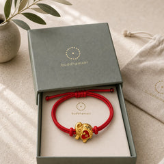 Handmade Red String Elephant Love Heart Protection Braided Adjustable Bracelet featuring Red String, Elephant Symbol, Copper