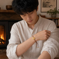 Handmade Tibetan Five God Of Wealth Dragon Scale Rope Luck Braid Bracelet featuring Dragon