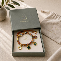 Handmade Tibetan Multicolored Rope Five God Of Wealth Luck Bracelet featuring Copper