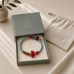 Handmade Wenchang Knot Luck Strength Braided Rope Bracelet featuring Red String