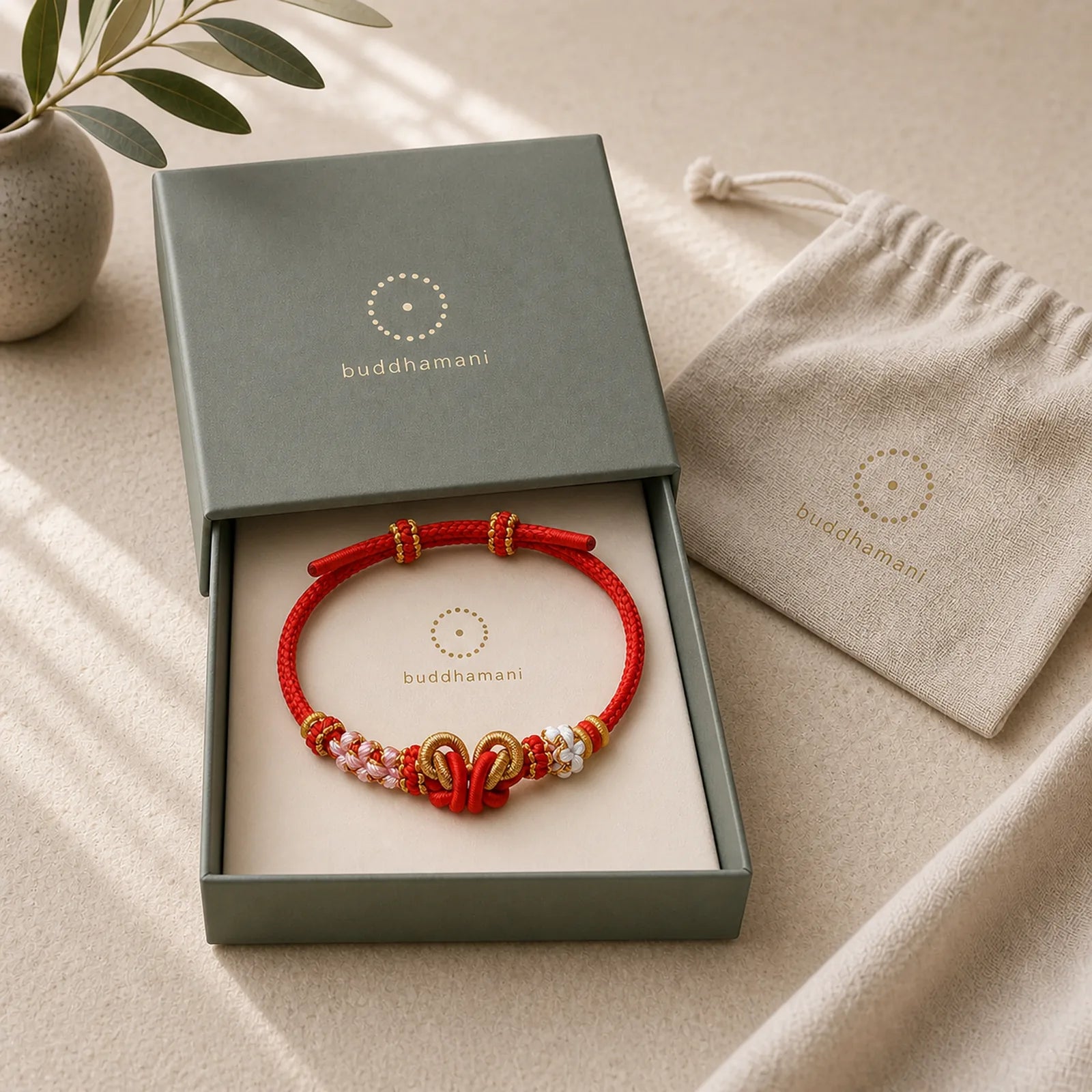 Handmade Woven Butterfly Luck Adjustable String Bracelet featuring Butterfly, Red String, Feng Shui Butterfly
