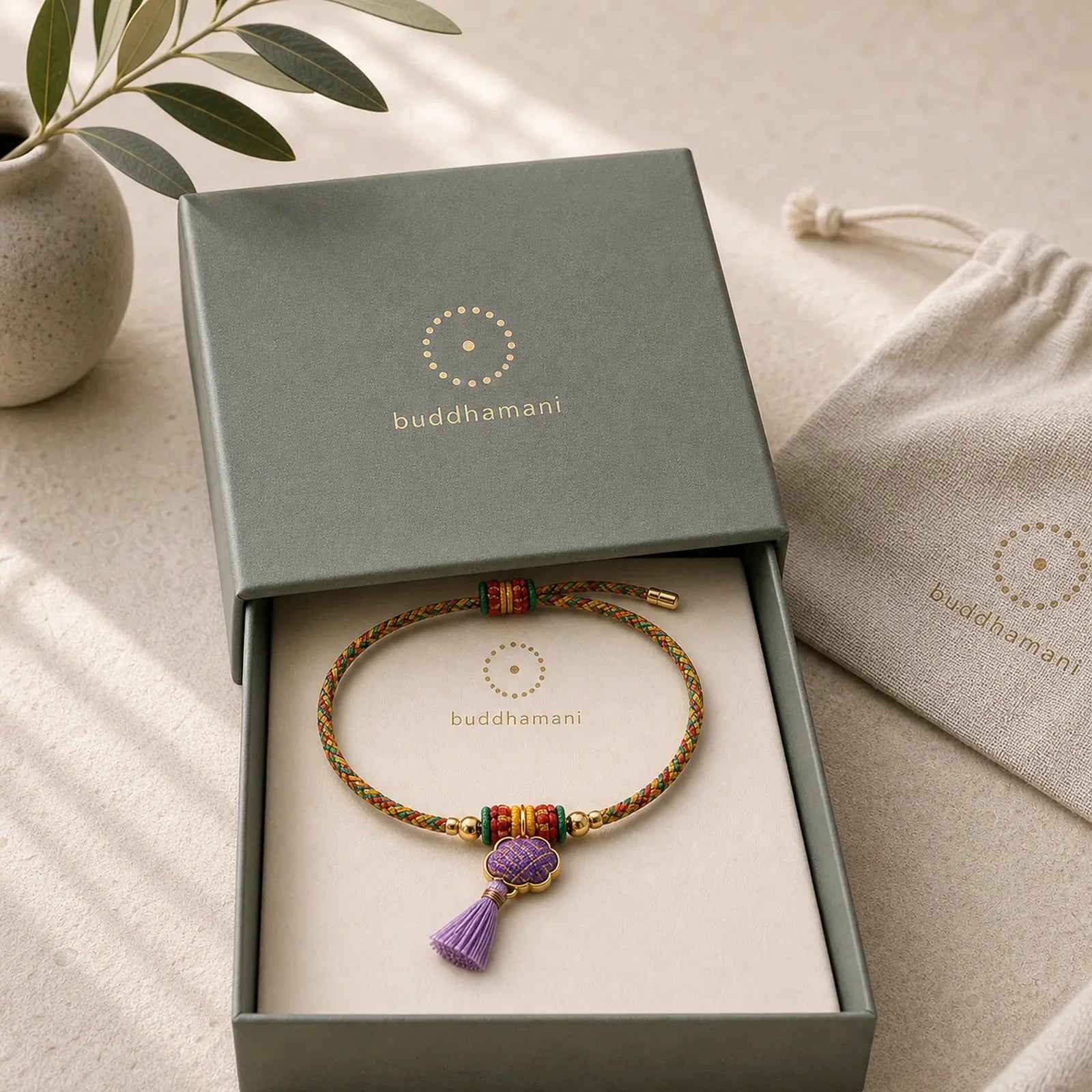 Handwoven Five Color Cord Luck Purple Song Brocade Chinese Lock Charm Apple Money Bag Gourd Zongzi Adjustable Bracelet featuring Copper