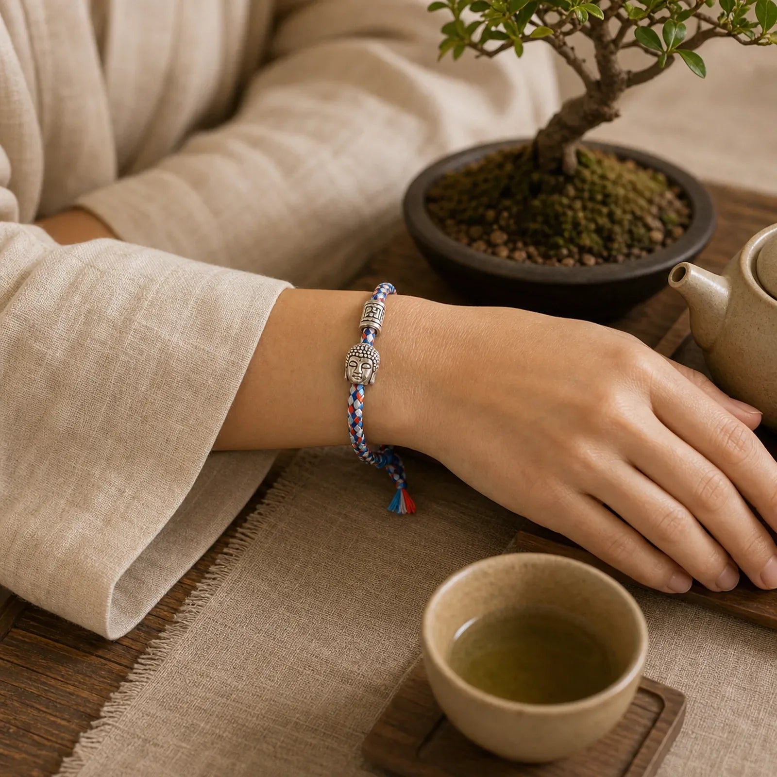 Head Serenity String Bracelet featuring Buddha Symbol