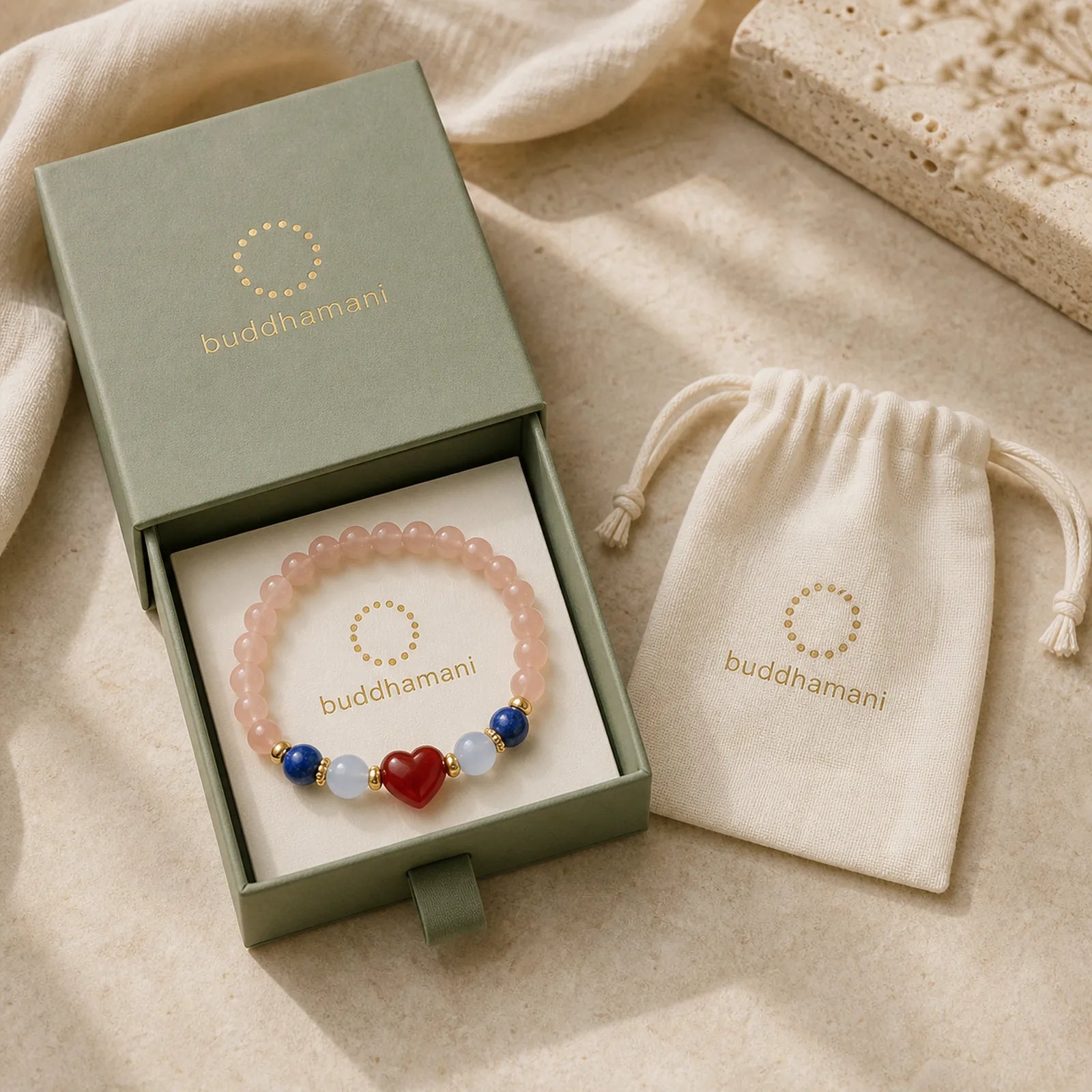 Heart Design South Red Agate Lapis Lazuli Success Bracelet featuring South Red Agate, Red Agate, Lapis Lazuli (Lazurite)