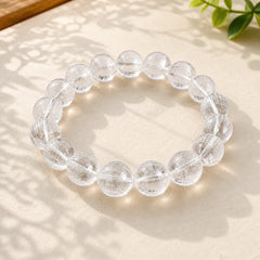 Heart Sutra Natural White Crystal Protection Bracelet featuring Clear Quartz / White Crystal