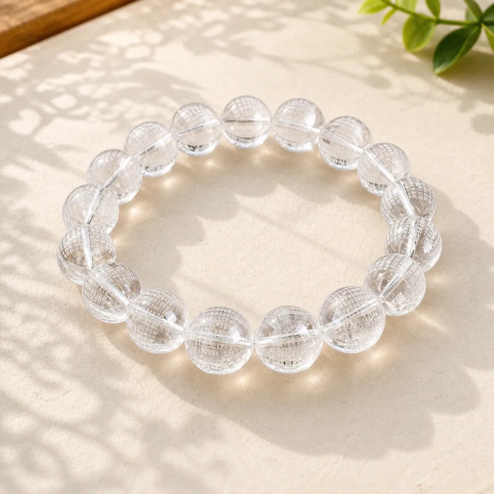 Heart Sutra Natural White Crystal Protection Bracelet featuring Clear Quartz / White Crystal