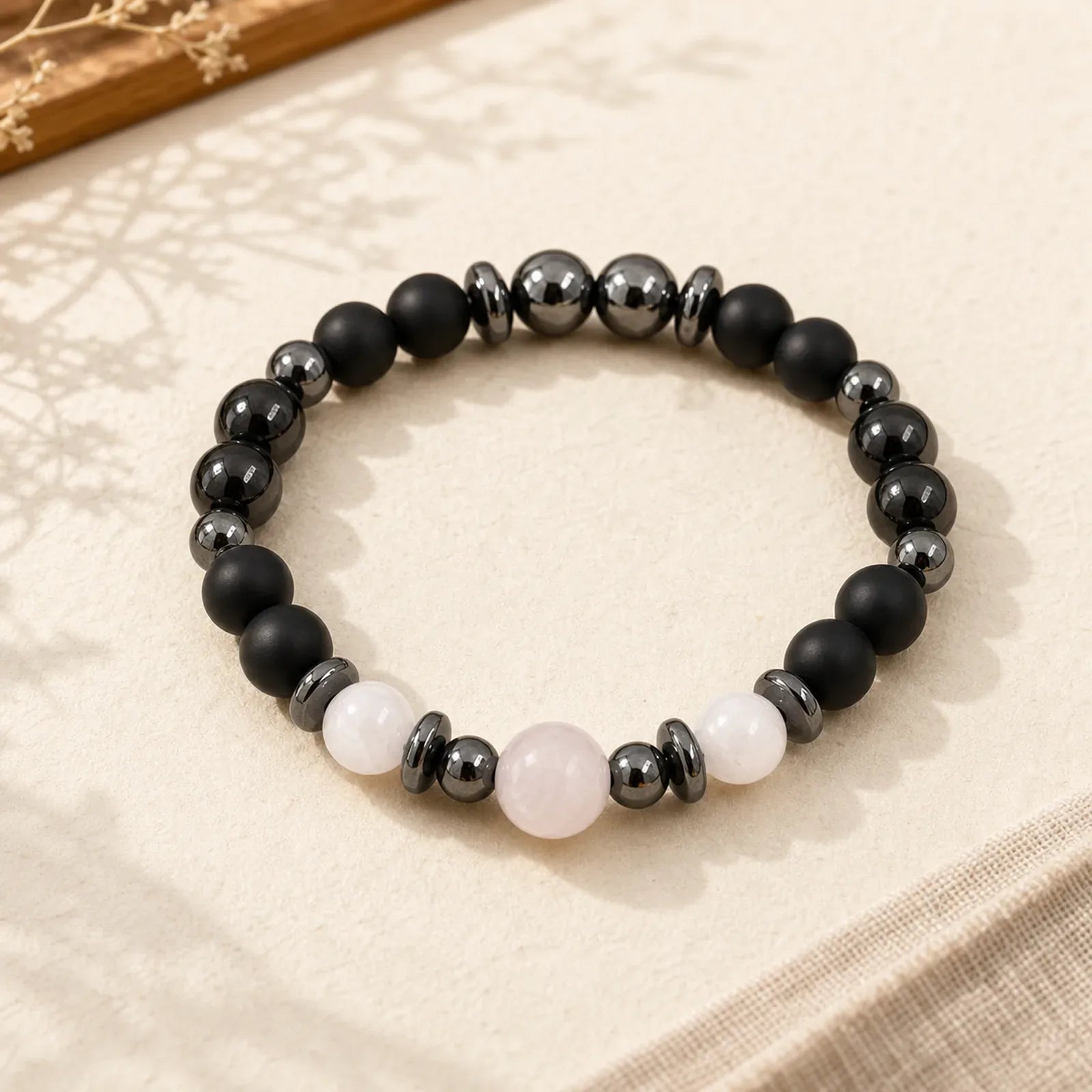 Hematite Black Beads Support Bracelet featuring Hematite