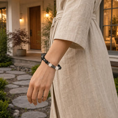 Hematite Black Beads Support Bracelet featuring Hematite