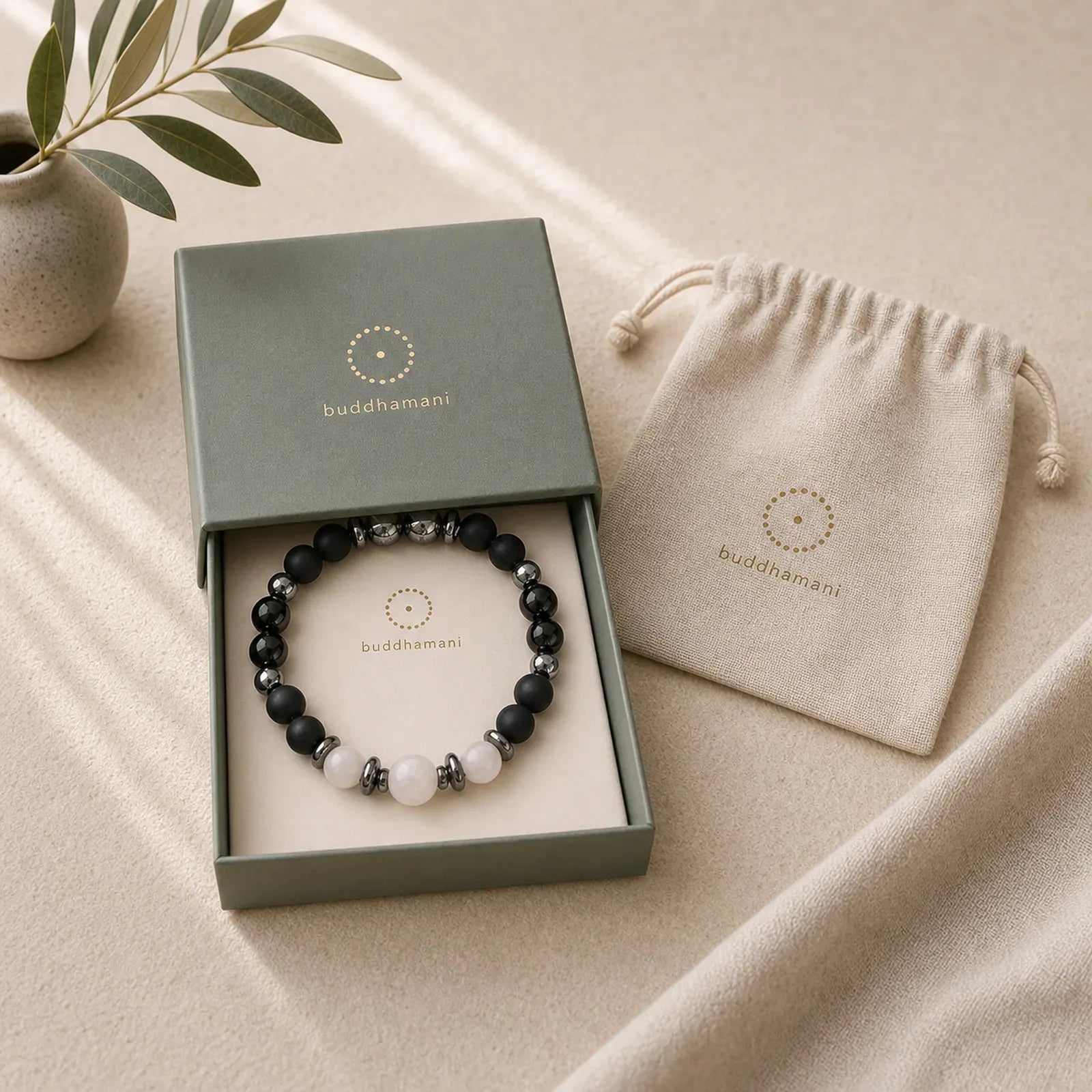 Hematite Black Beads Support Bracelet featuring Hematite