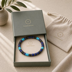 Hematite Turquoise Lazurite Lava Rock Black Glitter Stone Support Bracelet featuring Hematite, Turquoise, Lapis Lazuli (Lazurite)
