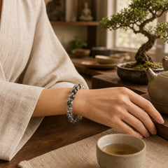Herkimer Diamond Protection Meditation Bracelet featuring Herkimer Diamond