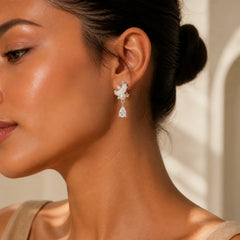 Hetian Jade 925 Sterling Silver Cubic Zirconia Pearl Abundance Earrings featuring Jade, Silver, Pearl