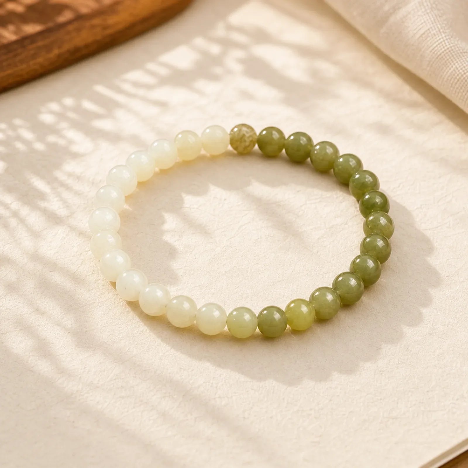 Hetian Jade Gradient Color Abundance Bracelet featuring Jade