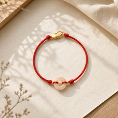 Hetian Jade Peace Buckle Koi Fish Clasp Red String Lucky Bracelet featuring Jade, Peace Buckle, Koi Fish