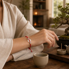 Hetian Jade Peace Buckle Protection Red String Bracelet featuring Jade, Peace Buckle, Red String