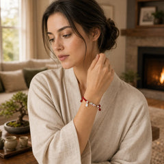 Hetian Jade Year of the Snake String Protection Braided Bracelet featuring Jade, Red String, Copper