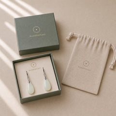 Hetian White Jade Water Drop Luck Blessing Dangle Earrings (Extra 30% Off | USE CODE: FS30) featuring White Jade, Jade