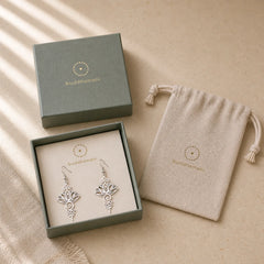 Hollow Lotus Flower Stainless Steel Enlightenment Metal Drop Earrings featuring Lotus, Lotus Symbol
