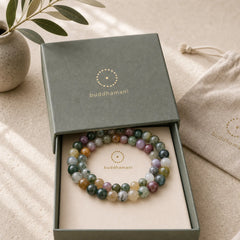 India Agate Beads Luck Yoga Bracelet featuring India Agate, Indian Agate