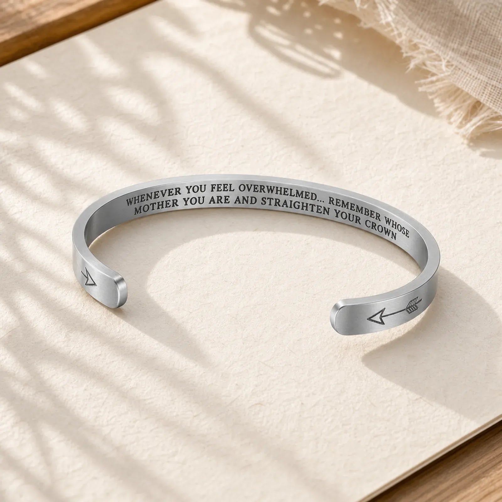 Inspirational Bracelets Personalized Gift for Her Him Engraved Mantra Cuff Bangle Crown Jewelry (Extra 40% Off | USE CODE: FS40) featuring